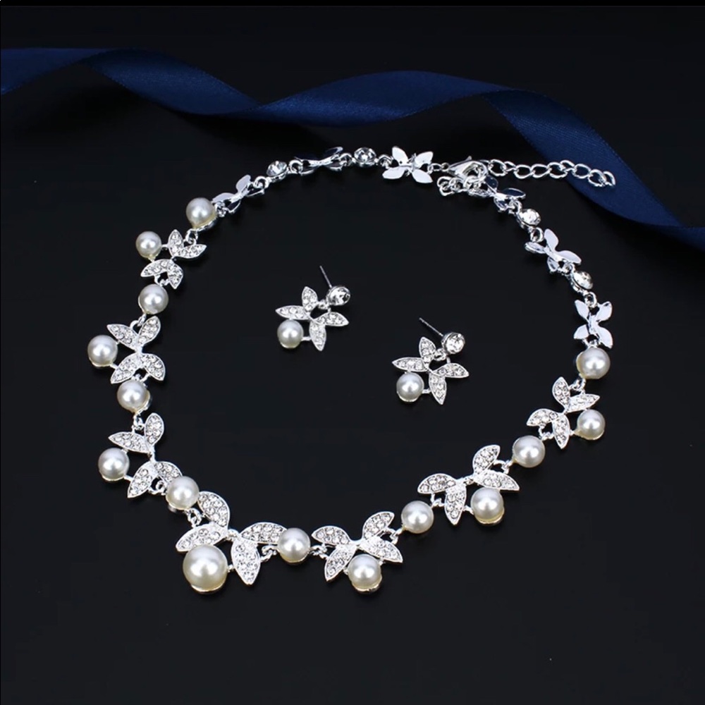 Pearls Necklace and Earrings